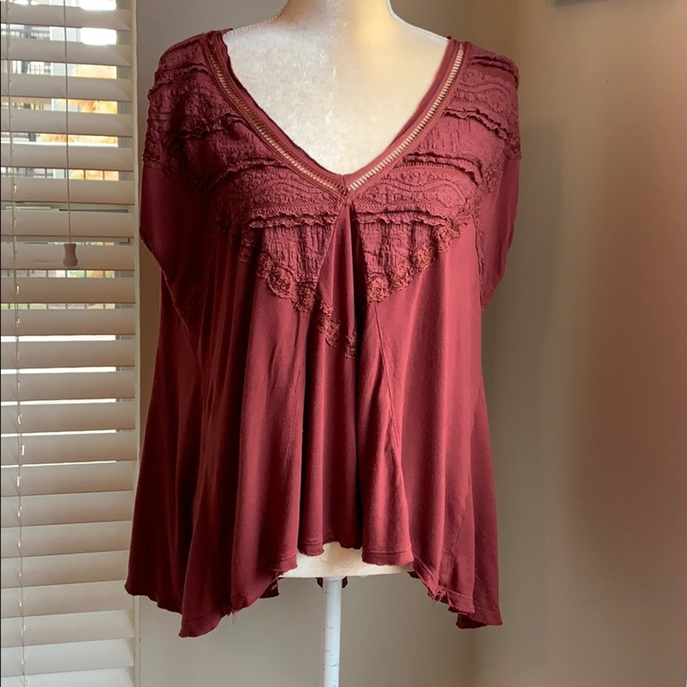 Free people maroon xs tunic style top